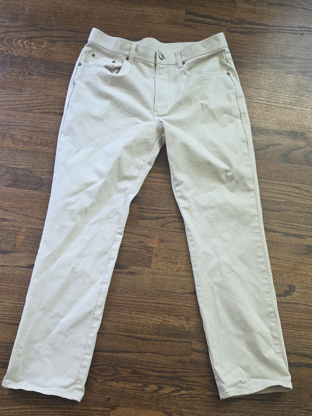 Men's Cream Casual Chinos - Classic Fit